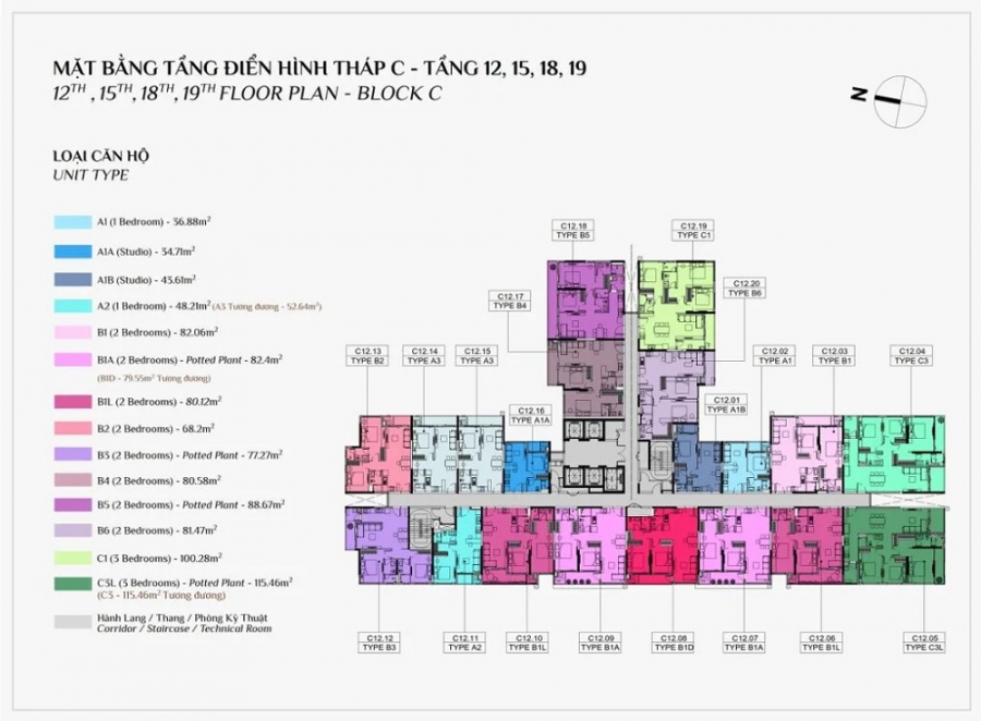 Dự án căn hộ cao cấp Elysian - tầng 12, 15, 18, 19 Block C